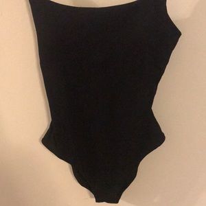 Aerie black ribbed one piece